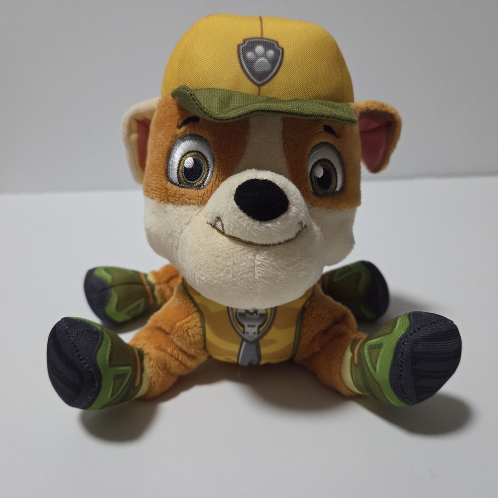 Paw Patrol Pup Pals Rubble Plush Stuffed Animal Toy Brown Construction Dog